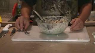 Classic chicken salad in a bowl made with shredded chicken, celery, onion, and creamy mayonnaise.