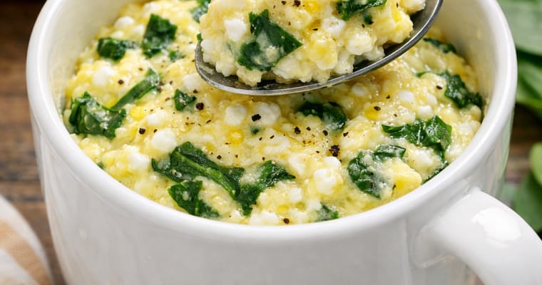 Spinach & Cottage Cheese Microwave Egg Bake