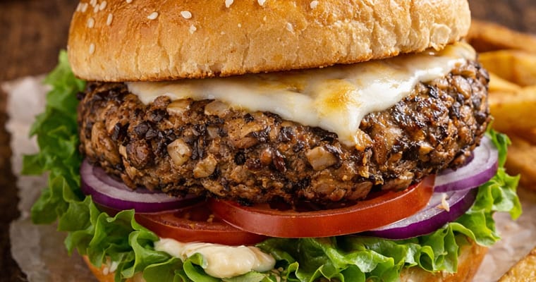 Ultimate Mushroom Burger with Garlic & Herbs